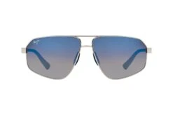 Maui Jim MJ 0620S 17 Shiny Silver W/Dark Blue -Polaley Boutique 7056430 d